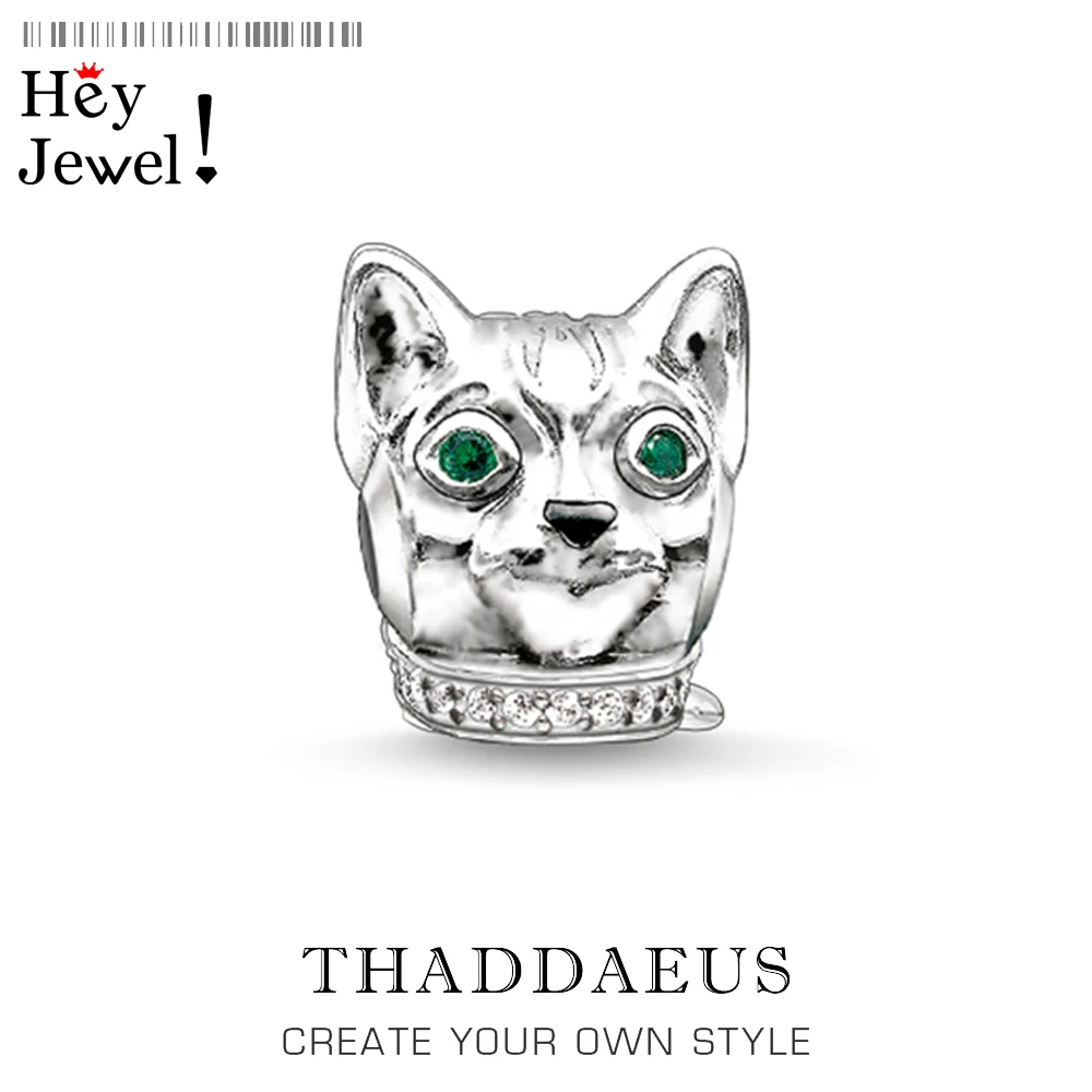 Бусины в виде кота серебряные бусины Стразы для браслета европейские ювелирные
