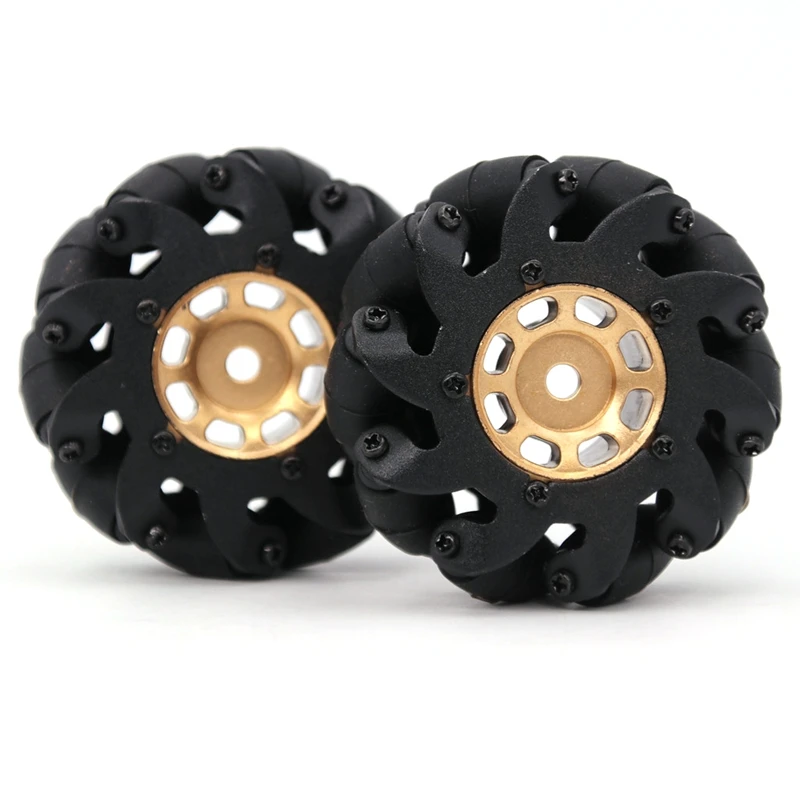 

4PCS RC Car Turbowing Drive Wheel for Mecanum Omnidirectional Wheels Metal Rims Rubber Tire 12mm Hex Hub for Robot Smart Car