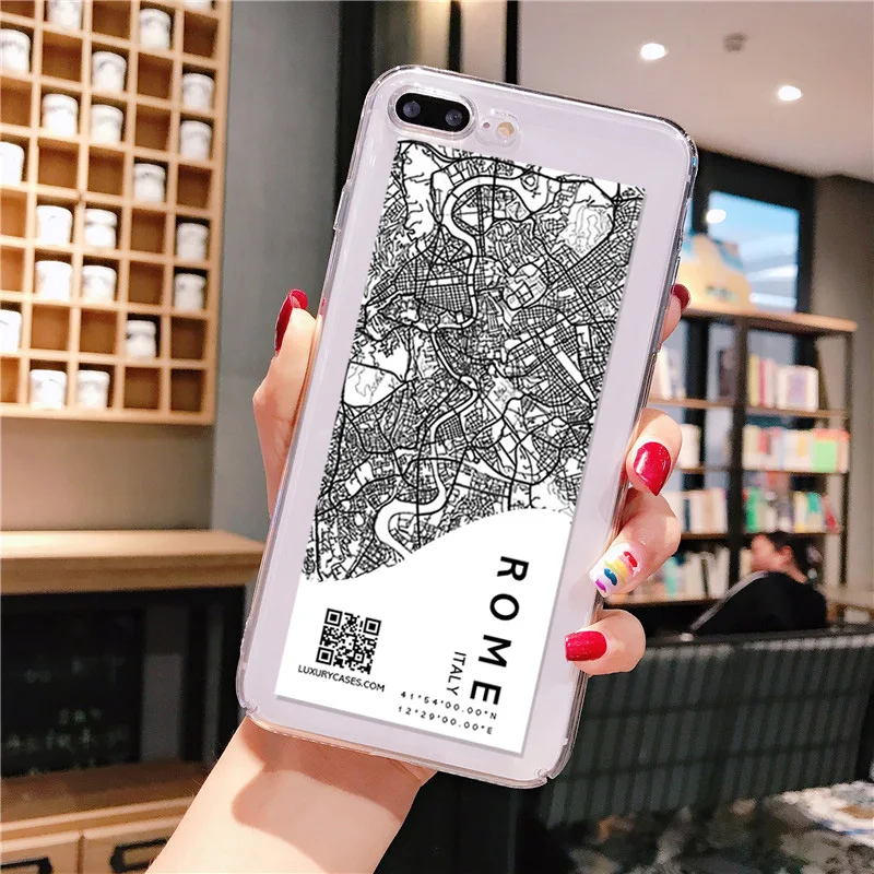 Motirunner Ins Exclusive City Map Soft Transparent TPU Phone Case for iPhone 11 pro XS MAX 8 7 6 6S Plus X 5 5S SE XR cover | Мобильные
