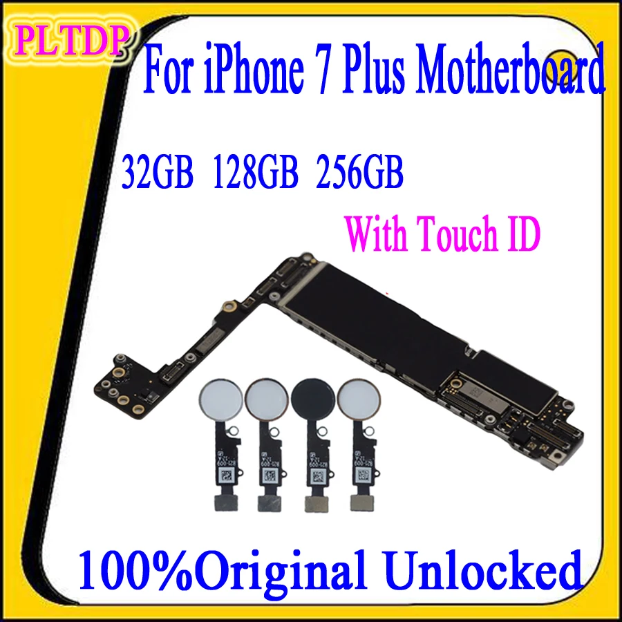100% оригинальная разблокированная материнская плата для iphone 7 Plus с/без Touch ID P 32 Гб