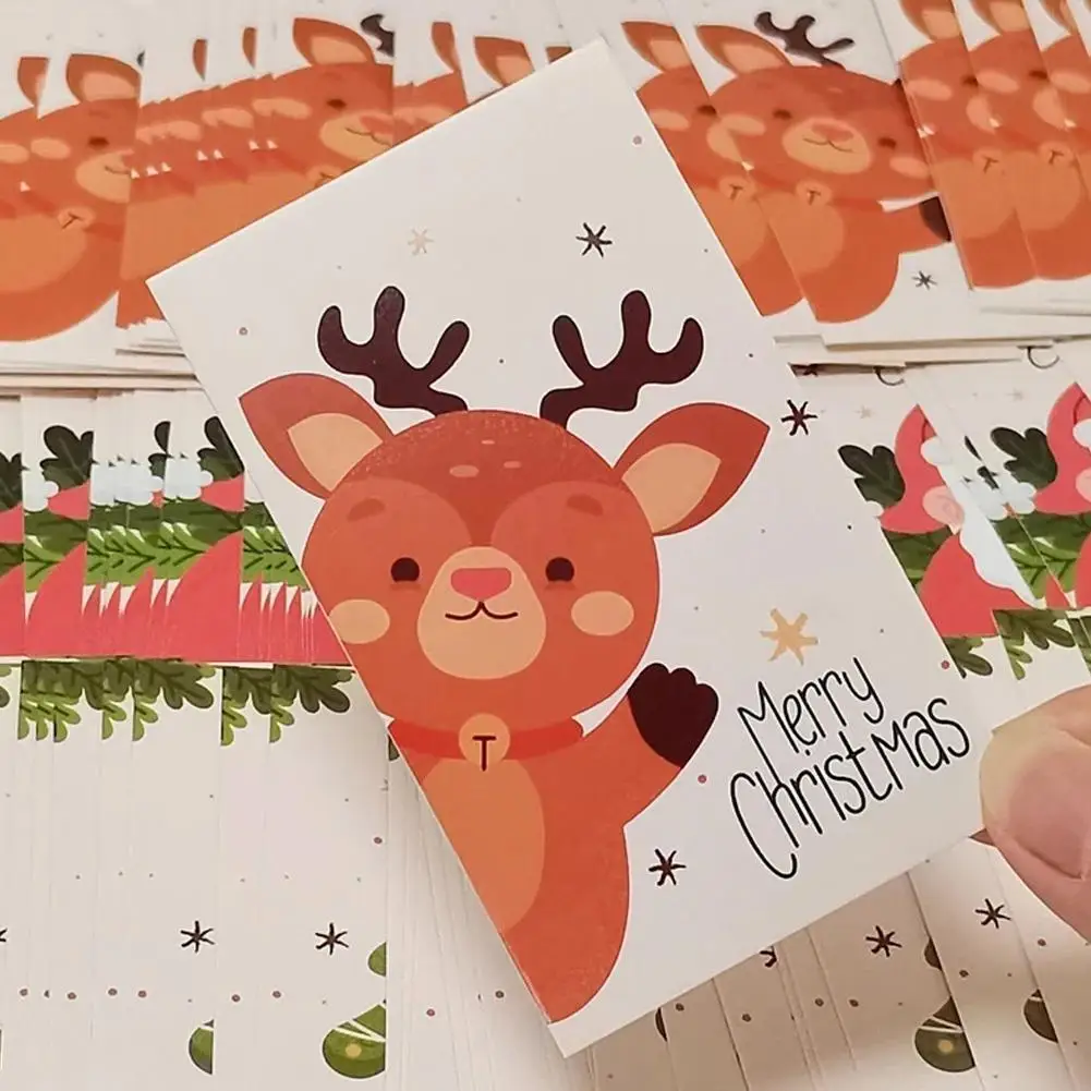 

50 ярлыков для рождественских открыток с наклейками на рождественскую елку, красивый дизайн 2022, новогодние праздничные украшения