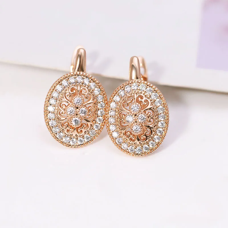 MxGxFam полый цветочный узор серьги-кольца с цирконом для женщин модные ювелирные