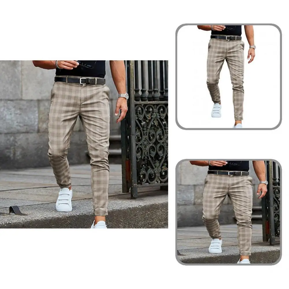 

Bottoms Stylish Loose-fitting Mid-rise Pants Warm Pants Plaid for Dating