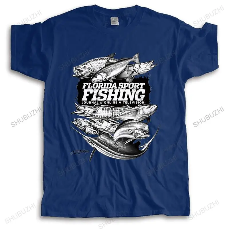

Футболка мужская хлопковая с коротким рукавом, брендовая одежда Флориды, спортивный топ с принтом для рыбалки, модная рубашка унисекс, на ле...