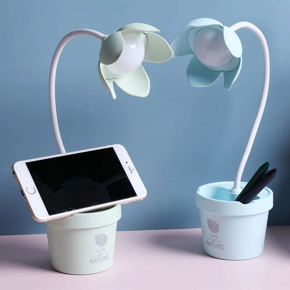 

Светодиодные настольные лампы с сенсорным управлением Usb, приглушаемый держатель для ручек, светодиодная подставка, настольное освещение, ...