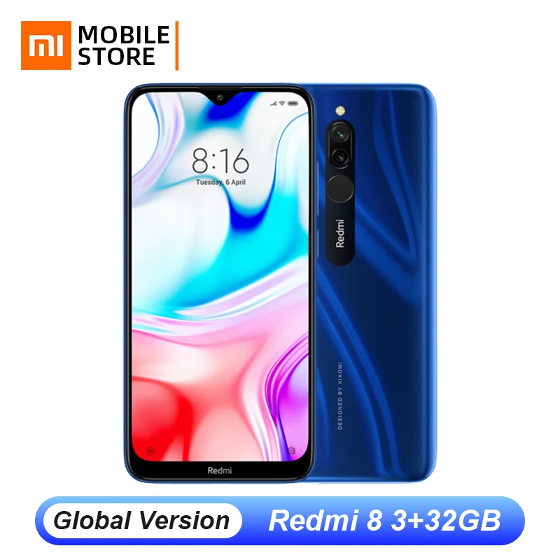 Xiaomi Redmi 8 с глобальной версией 3 Гб ОЗУ 32 ПЗУ Восьмиядерный мобильный телефон Snapdragon