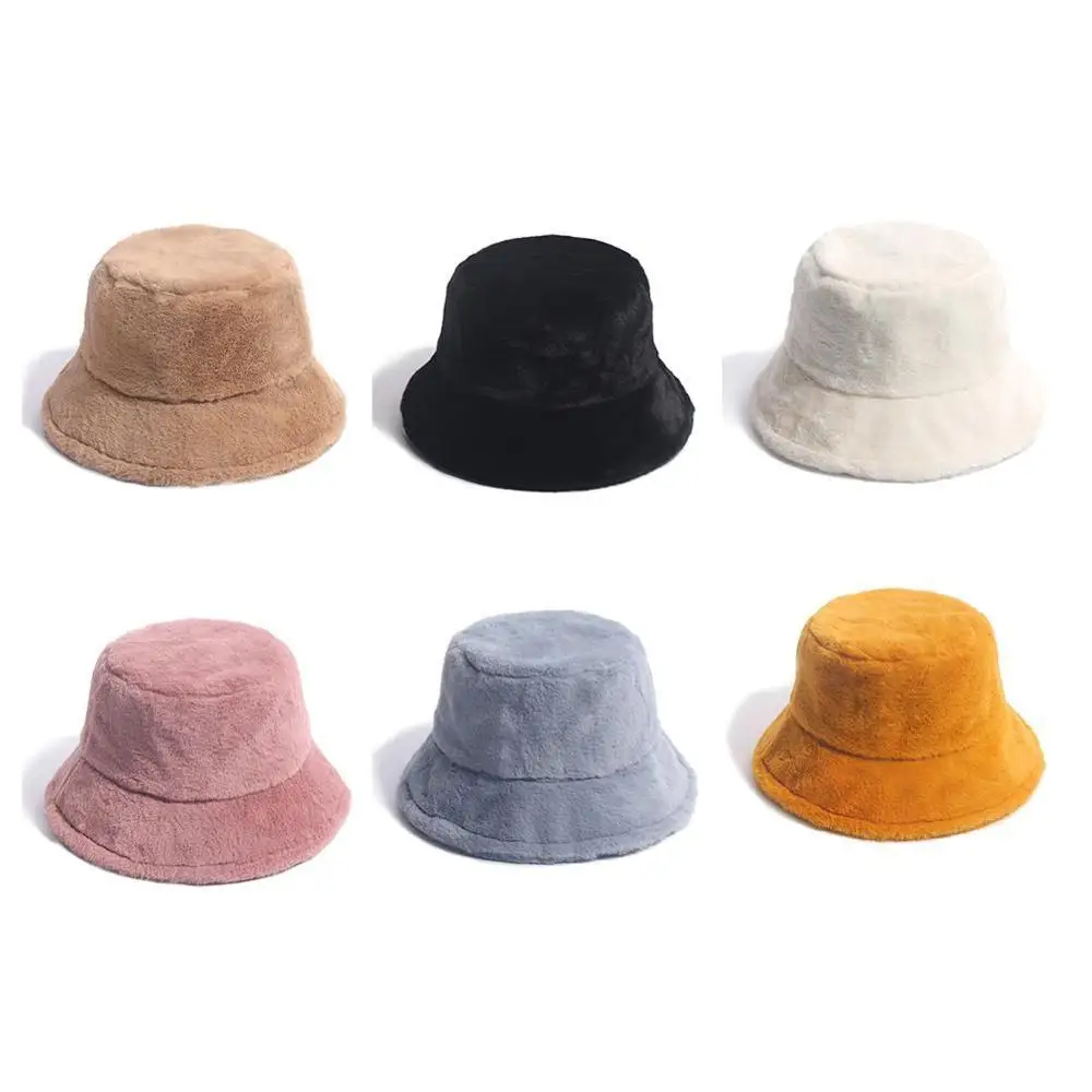 

Autumn and winter fashion colorful plush cap, brim hat, fashion must-have items fisherman Z7N8
