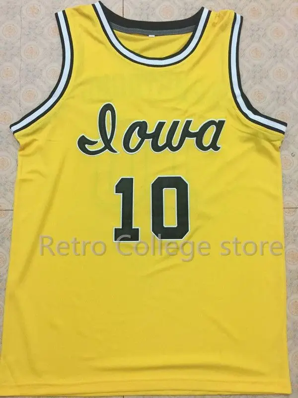 

10 B.J. ARMSTRONG Iowa Yellow Retro Throwback Basketball Jersey Mens Stitched Custom Any Number Name jerseys