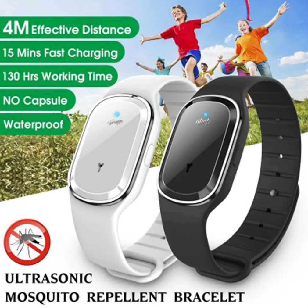 Ультразвуковой репеллент от комаров браслет унисекс анти-комаров артефакт