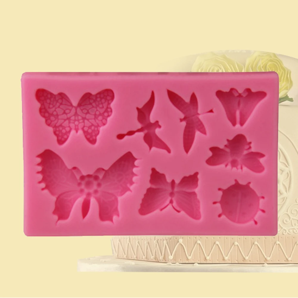 Бабочка Божья коровка Flydragon пчела силиконовая форма из жидкого Глины Ремесло