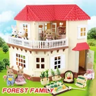112 лес животное семья Моделирование мини девочка Домашняя игрушка дом 1:12 лес дом миниатюрная детская вилла ABS кухня дом