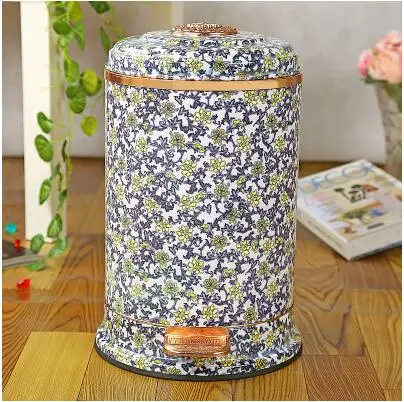 

Metal Europe Trash Bins Garbage Kitchen Waste Rubbish Bathroom Trash Cans Foot Pedal Bucket Bote De Basura Home Decortion EA6LJT