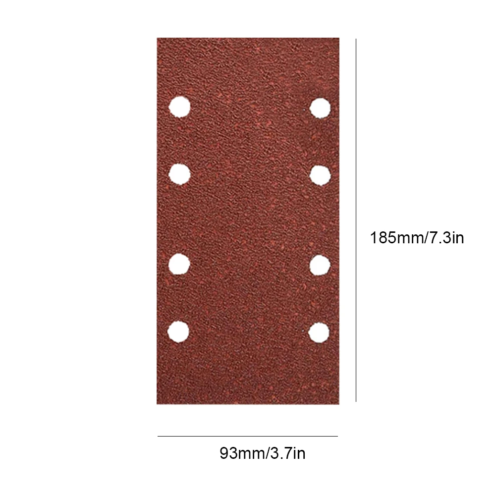 

8 Holes Sandpaper Rectangular Sandpaper 95x185mm/ 93 x 185 mm Square Sandpaper Flocking Sandpaper for Sanding Abrasive Tools