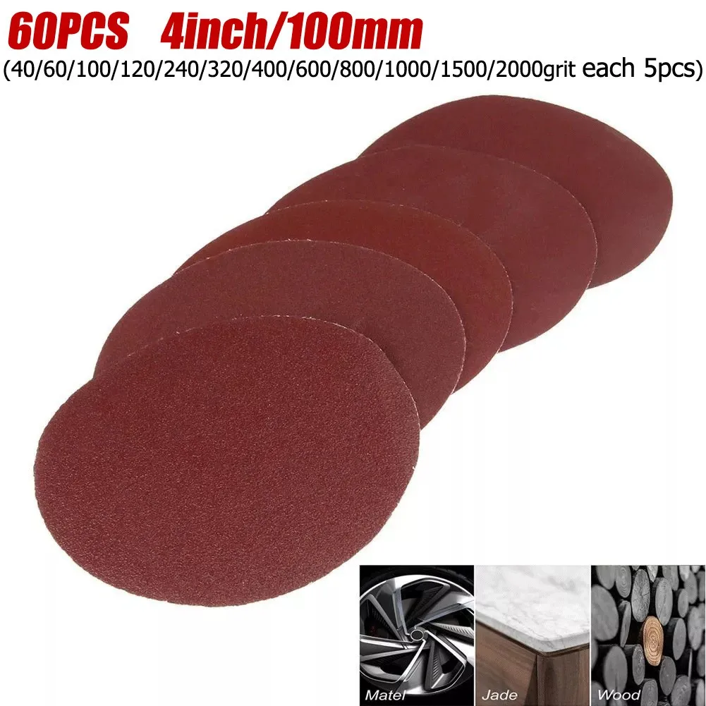 

100mm Polishing Pad 4 Inch Sander Disc 40-2000 Grit Flocking Sandpaper