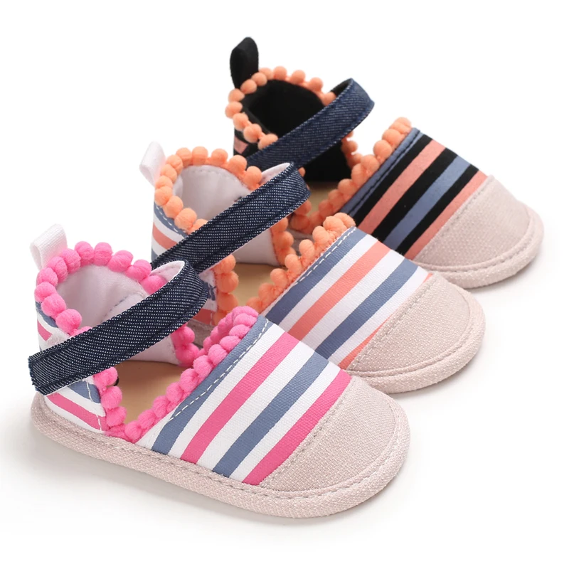 

Summer Baby Girl Shoes Stripe Canvas Shoes Soft Bottom Kids First Walkers Toddler Girl Shoes Flat Sneakers Non-slip SHL105