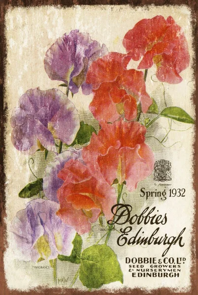 

Цветочный каталог рекламный Состаренный вид винтажный Ретро стиль металлический знак табличка