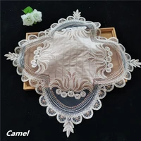 european style velvet embroidered square coaster food coffee cup kitchen table mat sports car key luxury pad decorative cloth