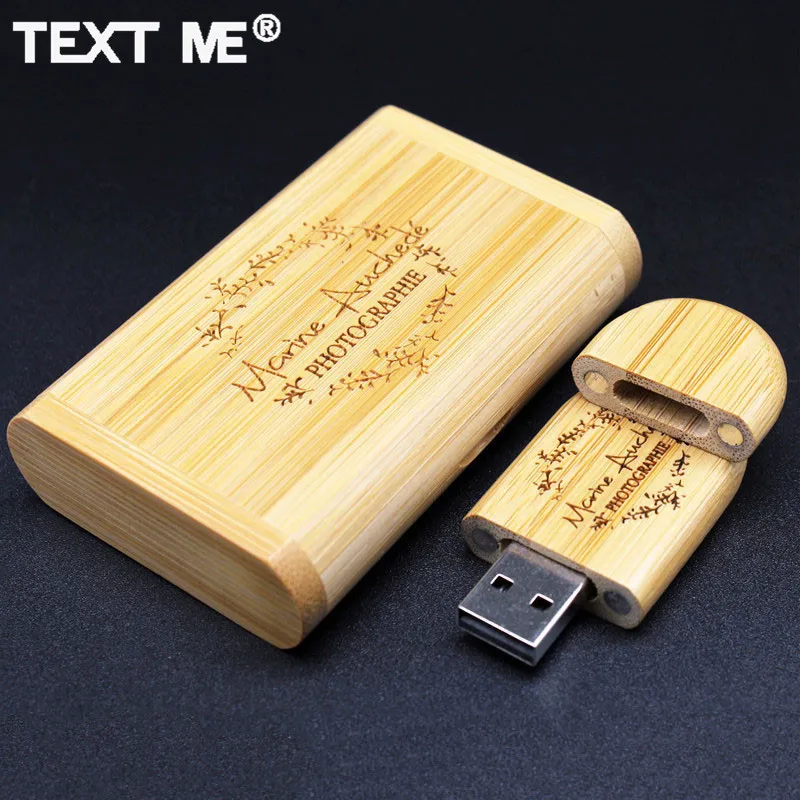 TEXT ME free фотография Логотип Печать карбонизированный бамбук usb флэш накопитель 2 0 4