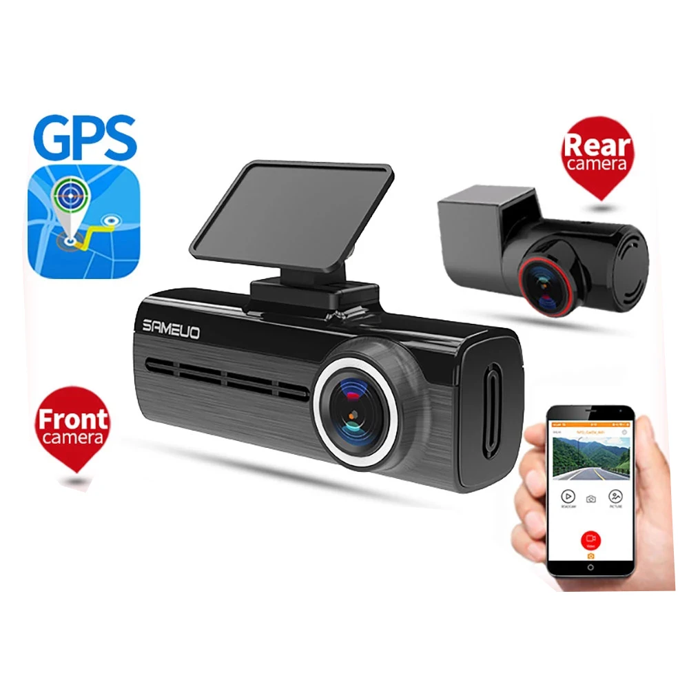 Dash Cam Sameuo U750 Pro заднего вида GPS Авто Dashcam WI FI для автомобиля Камера 1440P 2K видео