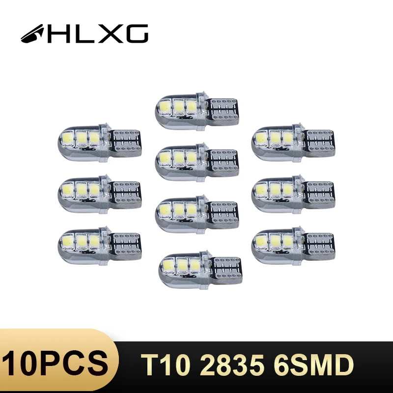 10 шт. W5W 2835 6SMD Автомобильная приборная панель лампа T10 LED 194 168 для габаритных огней