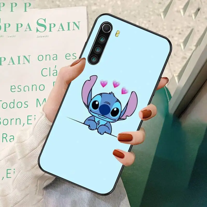 

Black Soft Phone Cases For Redmi 7 8 9 A K20 30 Pro Note 8 9 Pro 9s Cute Stitch