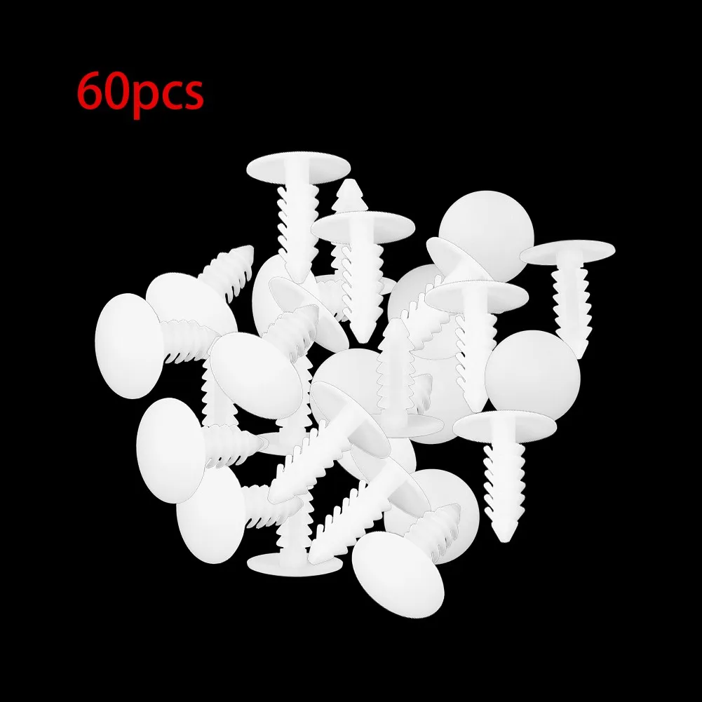 

60pcs Plastic Car Rivets Fasteners Door Trim Panel Clips White Automotive Car Clips For Car Fender Bumper