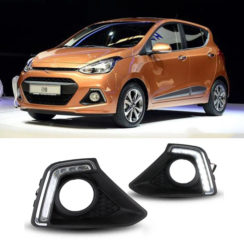 Автомобильные светодиодсветодиодный дневные ходовые огни для Hyundai GRAND I10 2014 2015 2016
