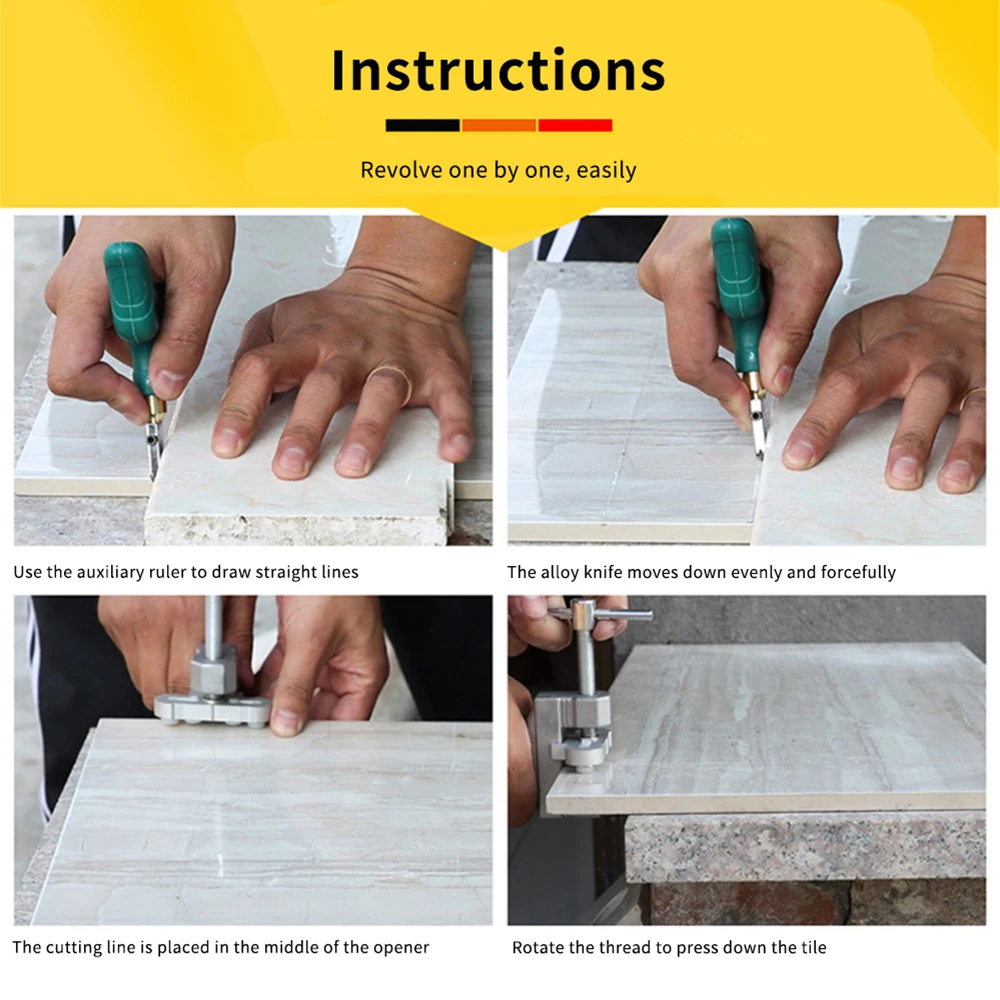 Professional Glass Cutter Set for Glass Tile Cutting Tile Cutter Manual Glass Tile Cut Tool Diamond Glass Cutter Set