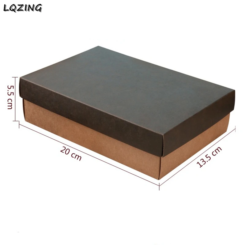 20pcs Customer Packing Box Kraft Folding Gift Packaging With Coffee Lid Brown Boxes Cardboard Paper Carton | Дом и сад