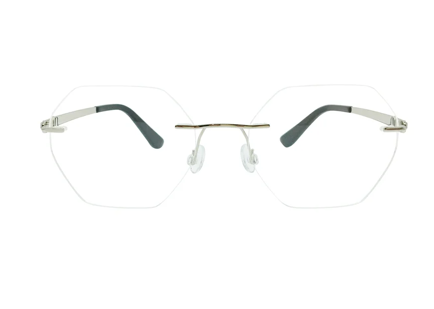 

Pure Titanium Retro Unisex Rimless Hexagonal Lens Eyewear High Quality Anti-fatigue Optical Presbyopia Reading Glasses Women Men