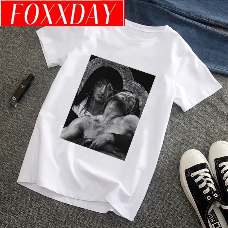 Футболка мужская с забавным принтом Моны Лизы тенниска коротким рукавом в стиле