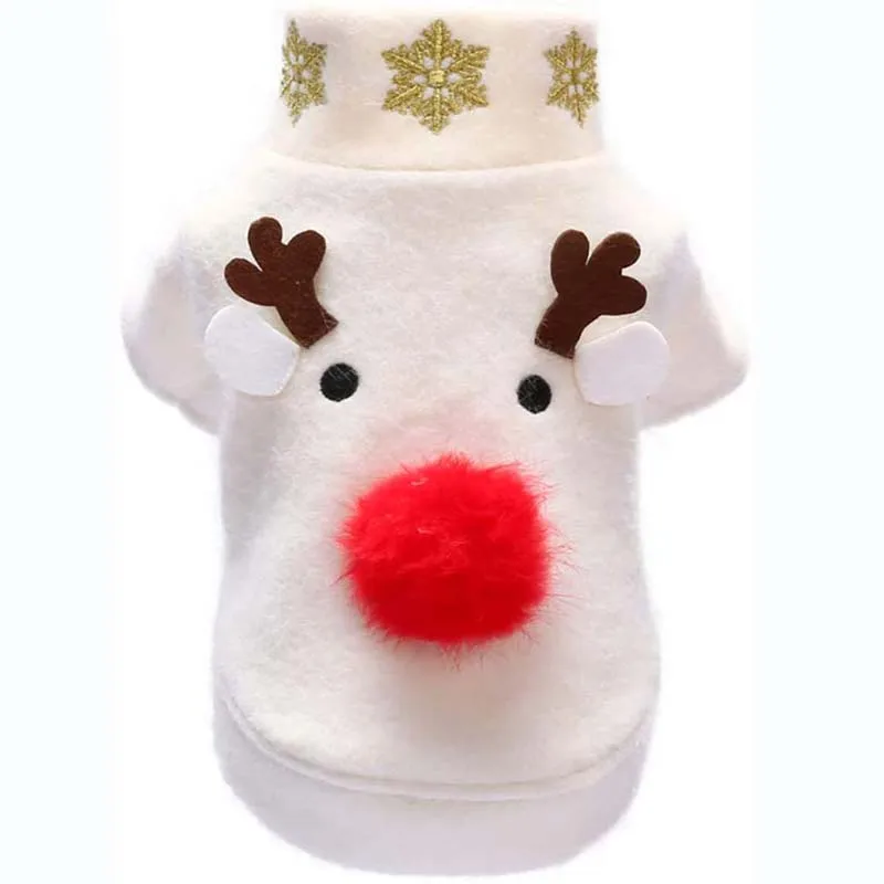 Рождественский костюм с большим носом и оленем пальто для щенка собаки Зимняя