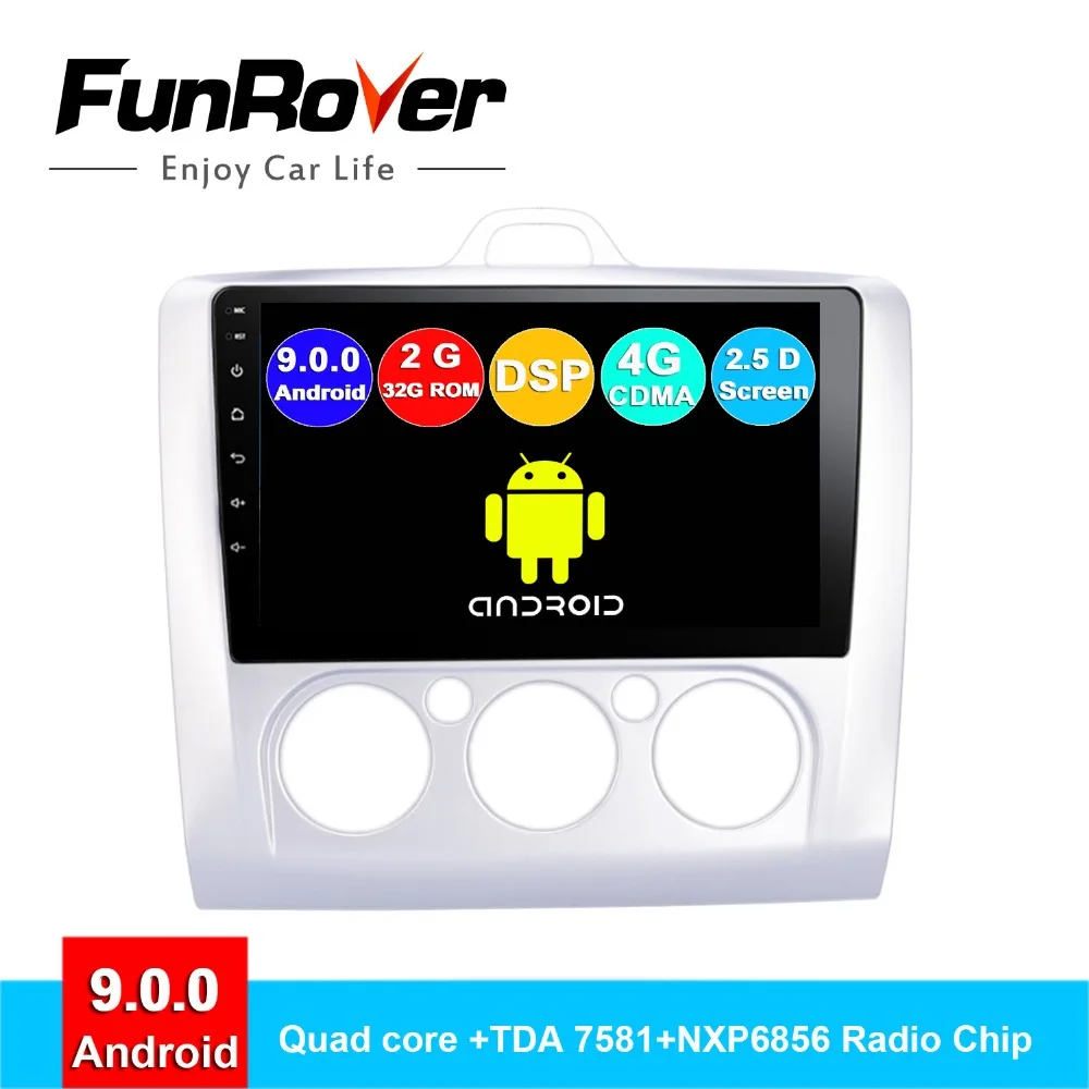 FUNROVER android 9 0 2.5D + IPS автомобильный dvd мультимедийный плеер для Focus 2004 2012 радио gps