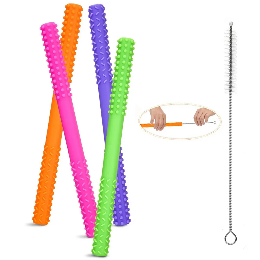 

Hollow Teething Tubes Baby Teether Tubes Soft Silicone Teething Tubes for Babies 0-12 Months BPA Free/Freezable/Dishwasher
