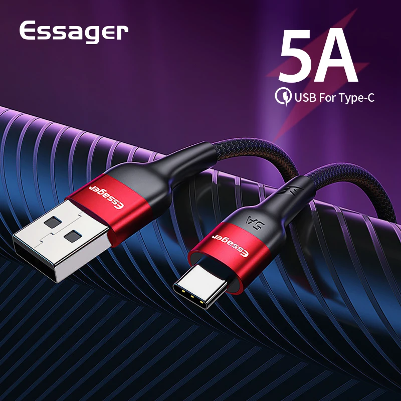 Essager 5A USB Type C кабель для Huawei P30 P20 Pro мобильный телефон зарядное устройство супер