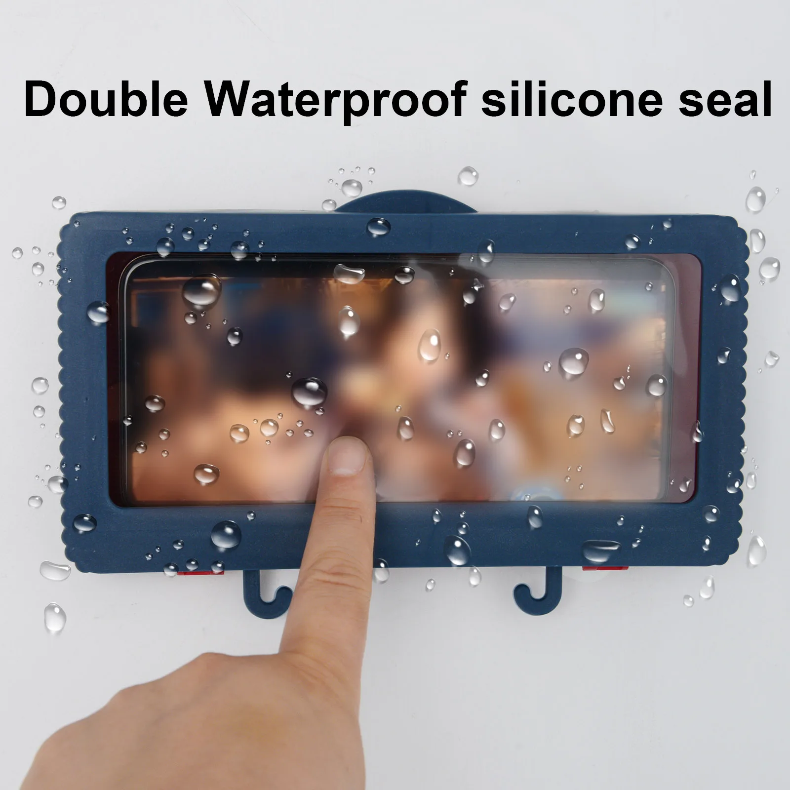 Shower Phone Holder Wall Mounted Case Bathroom Anti-Fog Waterproof Kitchen With Cover Adsensive Hook | Дом и сад