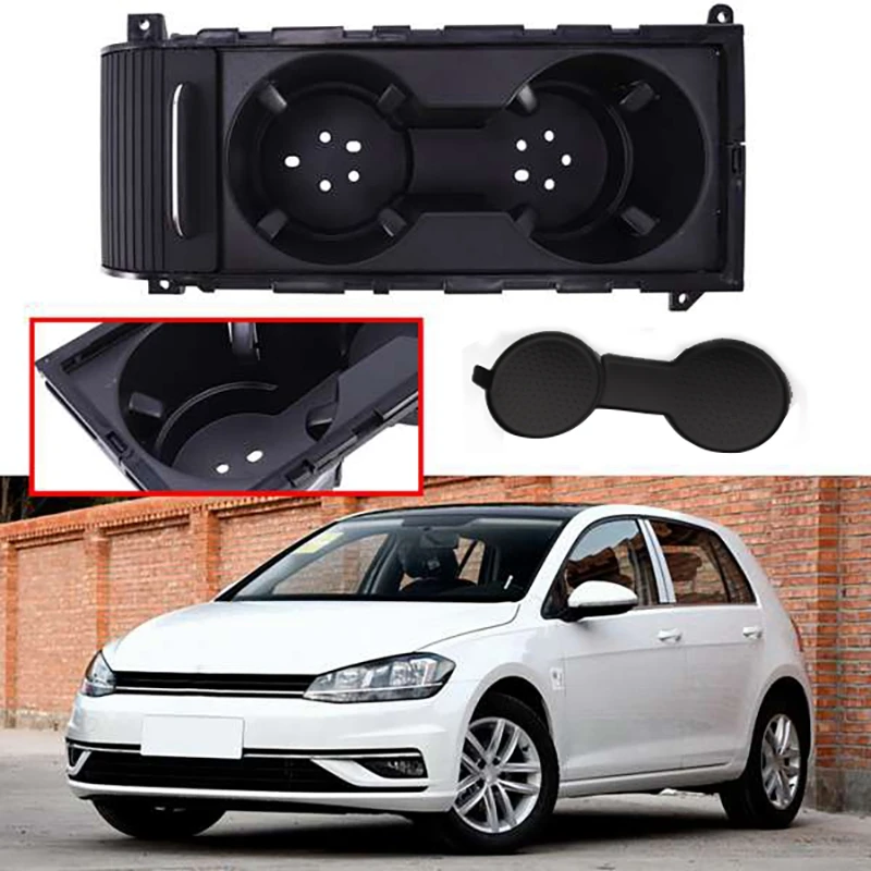 

Car Center Console Water Cup Holder Storage Box with Sliding Lid for Golf 7 MK7 2013 2014 2015 2016 2017 5GG 862 531
