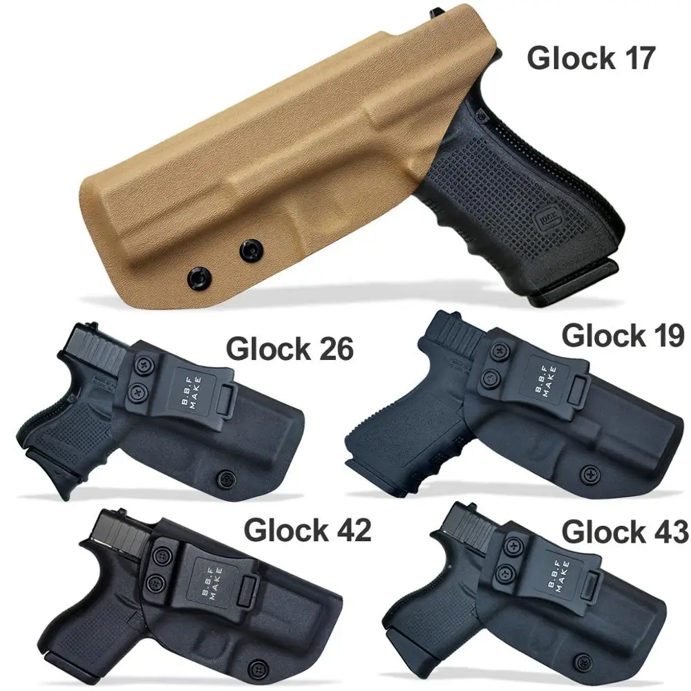 BBF Make IWB Тактический KYDEX пистолет кобура Glock 19 17 25 26 27 28 43 22 23 31 32 Внутри Скрытого Ношения кейс для пистолета аксессуары