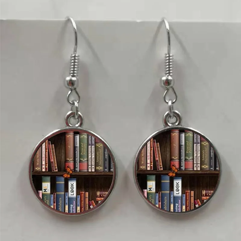 Новые ностальгические книги серьги с фотографией ювелирные изделия для пары