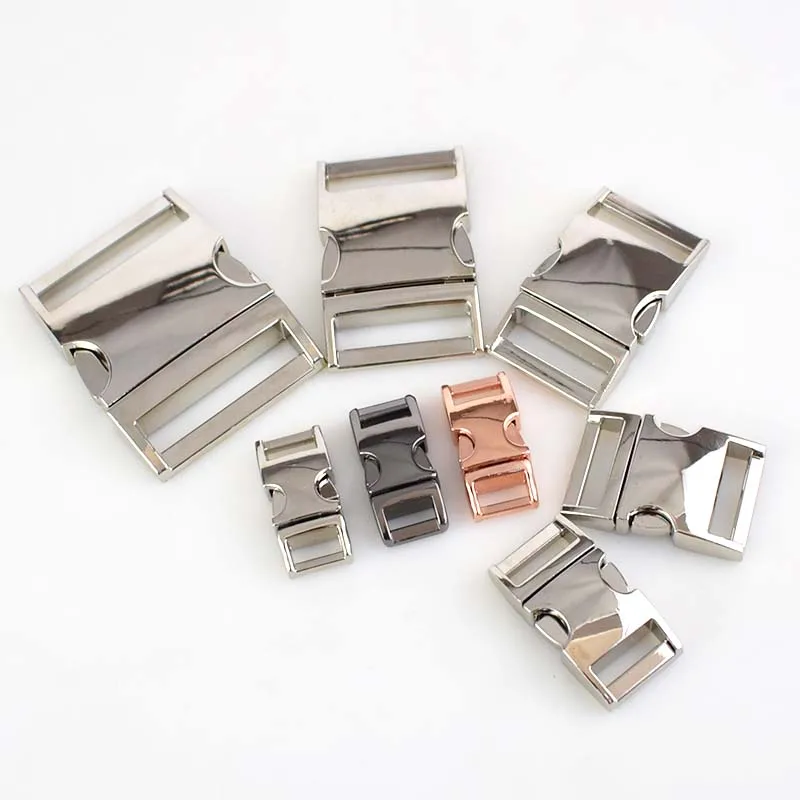 Meetee 2/4pcs 10 38mm Metal Side Release Curved Buckles for Paracord Bracelet Dog Collar Bags Belt Webbing Buckle Accessories|Пряжки и