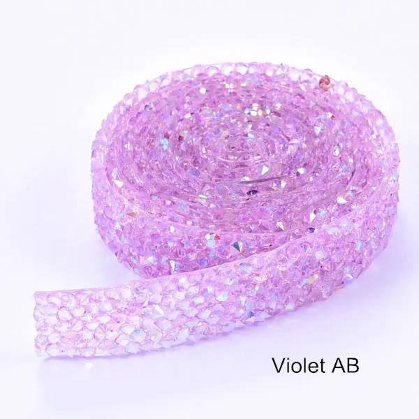 Violet AB 1 ярд/Лот, ширина 15 м, много цветов, стразы, окантовка, кристалл, серебро, стразы, окантовка, пояс, стразы, отделка, сделай сам, B3838 - Цвет: Violet AB