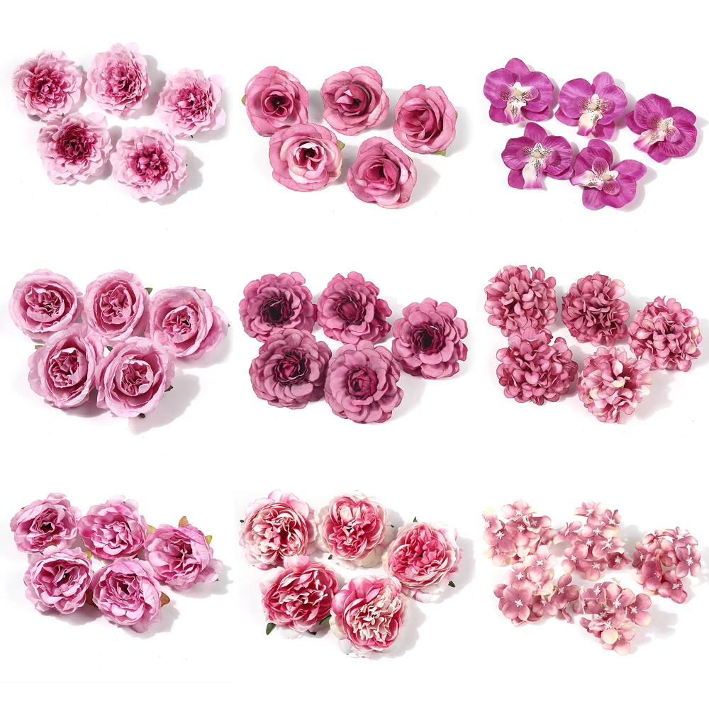 

5/10PCS DIY Artificial Rose Flowers Head Baby Birthday Letter Gift Party Wedding Background Decoration Creative Event Home Decor