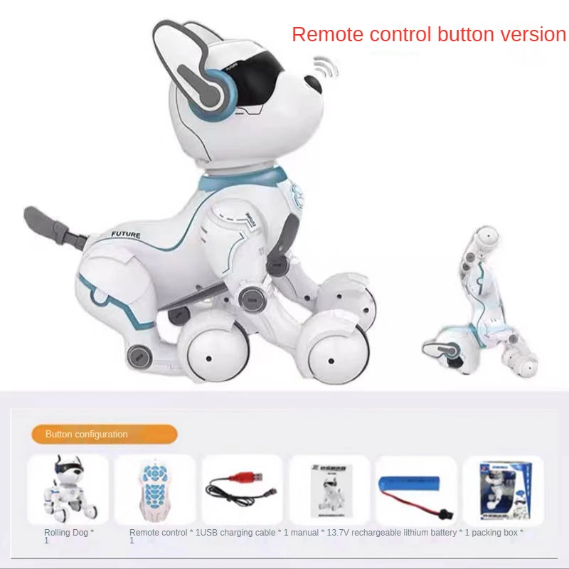 Electronic RC Robot Dog Stunt Voice Control Dance Singing Imitat Animal Sounds Intellectual Development Toys for Kids | Канцтовары для