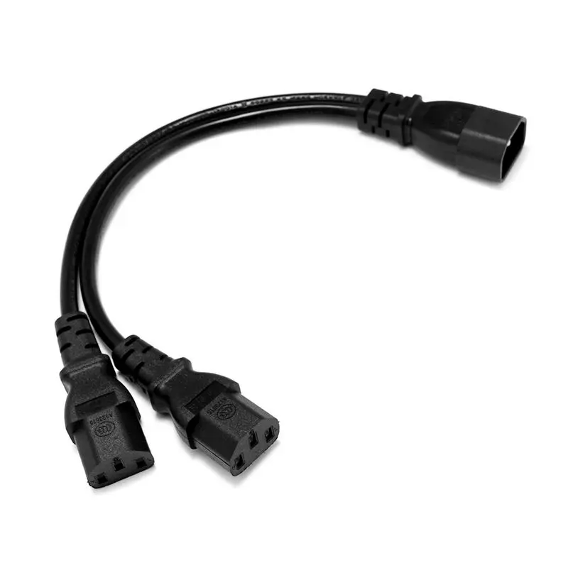 Разветвитель IEC 320 C14 на C13 1 кабель Папа-2 1-2 канала Удлинительный для PDU ПК монитора