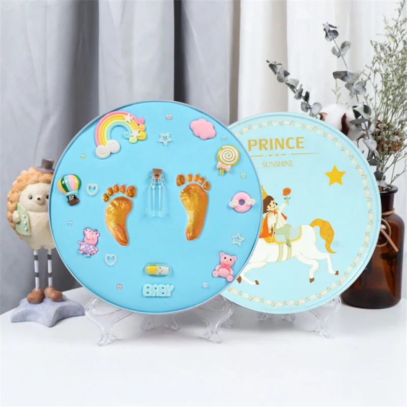 

Baby Footprint Hand Foot Imprint Kit Casting Toys Print Handprint Newborn Souvenir Air Drying Soft Clay Mold Hundred Days Gift