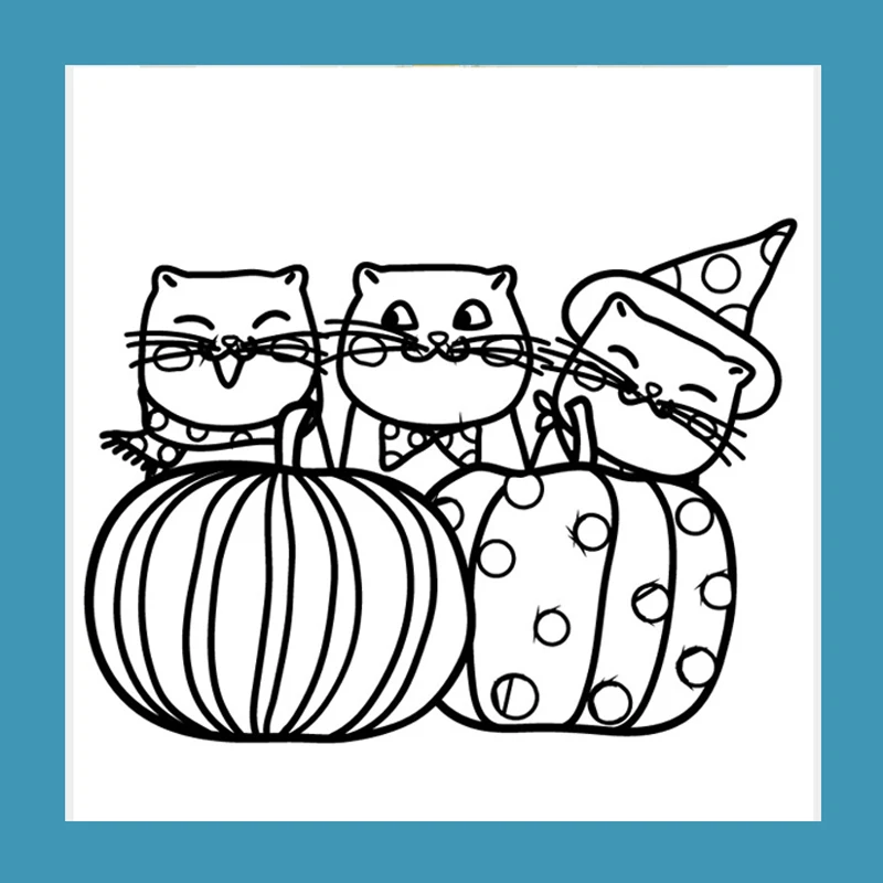 

ZATWBS Halloween Kitten Clear Stamps For DIY Scrapbooking/Card Making/Album Decorative Rubber Stamp Crafts
