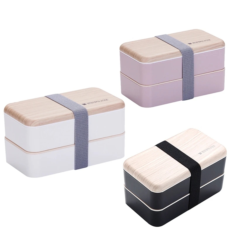 

Bento Box 2 Tiers Lunch Box Food Container with Cutlery Set for Adults and Kids Microwave Dishwasher Safe Bento