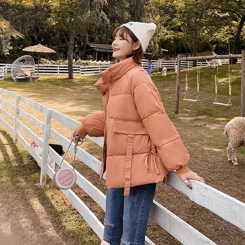 

4 Solid Color Padded Coat Female Warm Parkas Jaqueta Feminina 2020 Winter Jacket Women Streetwear Polyester Zipper Straight