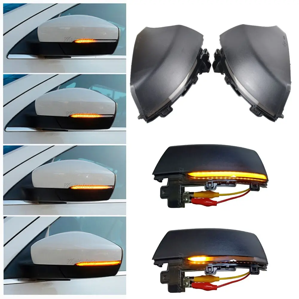

Scroll LED Dynamic Turn Signal Light Side Mirror Flashing Light Repeater Blinker For Volkswagen VW Polo MK5 6R 6C 2009 -2017