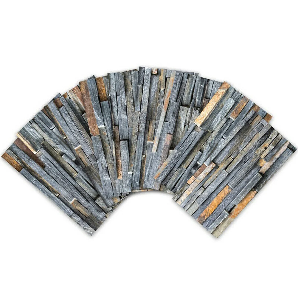 27pcspack 20x10cm dark grey mosaic bricks wall sticker self adhesive bath kitchen pvc wall tile sticker drop shipping free global shipping